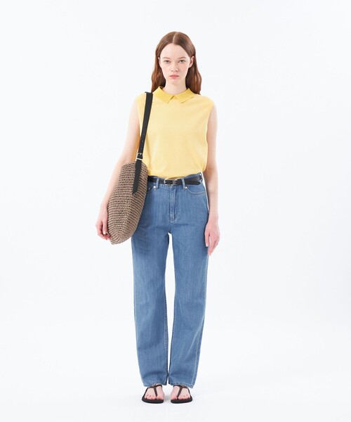 MACKINTOSH PHILOSOPHY（ﾏｯｷﾝﾄｯｼｭ ﾌｨﾛｿﾌｨｰ）の「コットンリネンデニムストレートフィット（デニムパンツ・レディース・ダークネイビー/ブルー・34/36/38/40）」の3枚目の写真