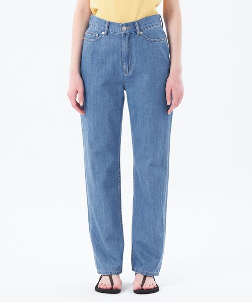 MACKINTOSH PHILOSOPHY（ﾏｯｷﾝﾄｯｼｭ ﾌｨﾛｿﾌｨｰ）の「コットンリネンデニムストレートフィット（デニムパンツ・レディース・ダークネイビー/ブルー・34/36/38/40）」の5枚目の写真