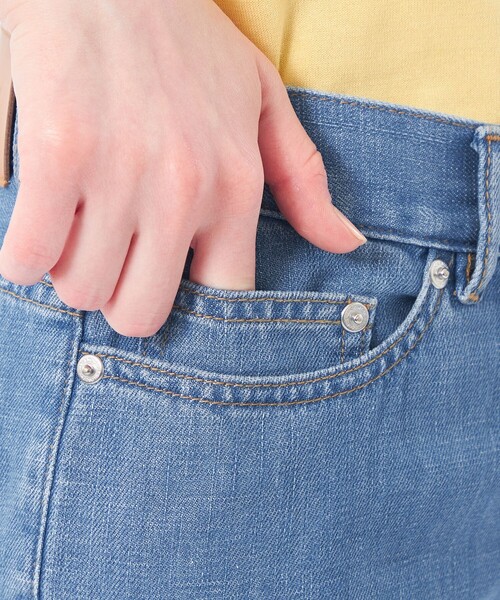 MACKINTOSH PHILOSOPHY（ﾏｯｷﾝﾄｯｼｭ ﾌｨﾛｿﾌｨｰ）の「コットンリネンデニムストレートフィット（デニムパンツ・レディース・ダークネイビー/ブルー・34/36/38/40）」の9枚目の写真