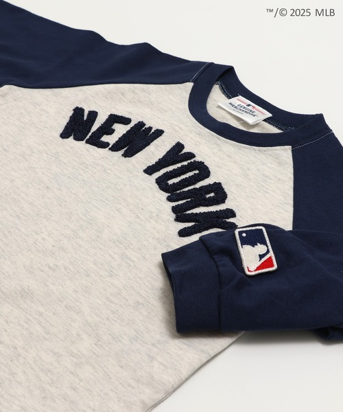 MLB（メジャーリーグベースボール）の「〈MLB〉サガラ刺繍ロゴ ラグラン長袖Tシャツ（Tシャツ/カットソー・キッズ・ブラック/ネイビー/ブラウン・90cm/100cm/110cm/120cm/130cm/140cm/150cm/160cm）」の14枚目の写真