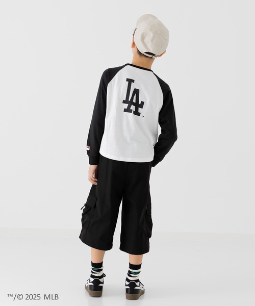 MLB（メジャーリーグベースボール）の「〈MLB〉サガラ刺繍ロゴ ラグラン長袖Tシャツ（Tシャツ/カットソー・キッズ・ブラック/ネイビー/ブラウン・90cm/100cm/110cm/120cm/130cm/140cm/150cm/160cm）」の19枚目の写真
