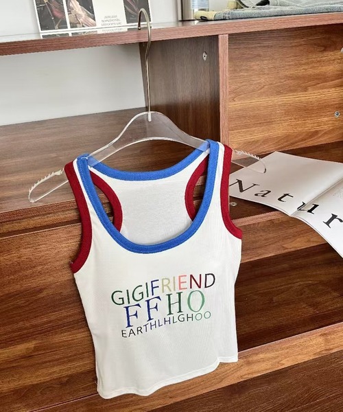HALEY PESCA（ヘーリーペスカ）の「HALEY PESCA/【カップ付き】Y2K カラフルロゴタンクトップ（タンクトップ・レディース・ブラック/ホワイト/イエロー・FREE）」の2枚目の写真