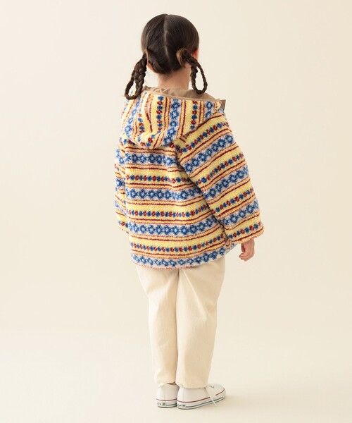 BEAMS mini(ビームスミニ)の「リバーシブル 総柄ボア フードコート 2025FW(90~140cm)(その他アウター・キッズ・ベージュ/オリーブ・100/140/130/120/110/90)」の7枚目の写真