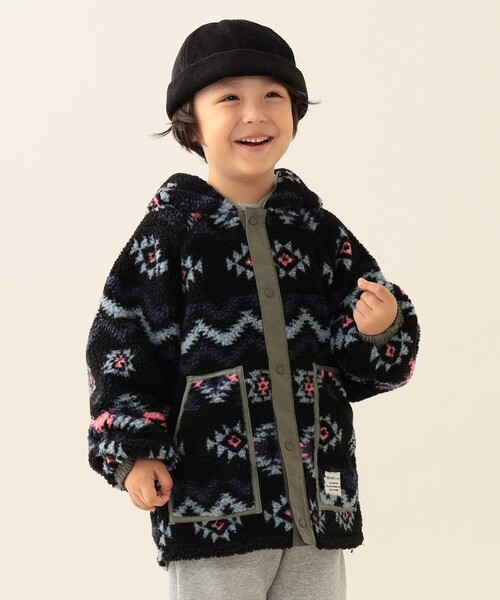 BEAMS mini(ビームスミニ)の「リバーシブル 総柄ボア フードコート 2025FW(90~140cm)(その他アウター・キッズ・ベージュ/オリーブ・100/140/130/120/110/90)」の9枚目の写真