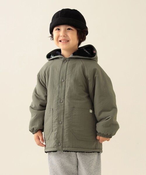 BEAMS mini(ビームスミニ)の「リバーシブル 総柄ボア フードコート 2025FW(90~140cm)(その他アウター・キッズ・ベージュ/オリーブ・100/140/130/120/110/90)」の10枚目の写真