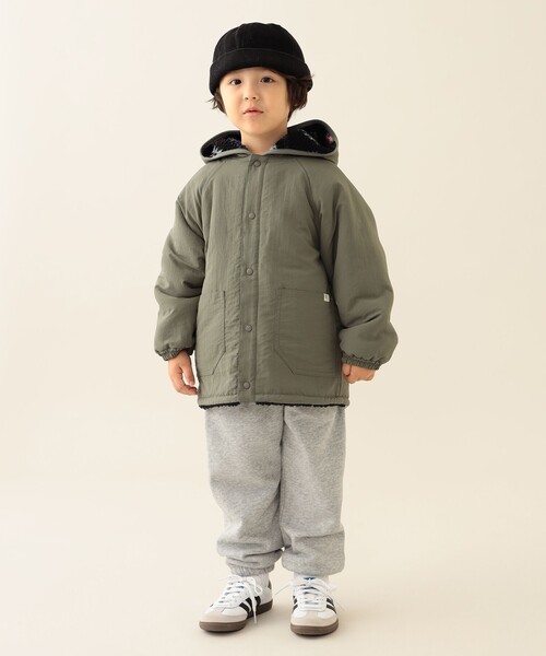 BEAMS mini(ビームスミニ)の「リバーシブル 総柄ボア フードコート 2025FW(90~140cm)(その他アウター・キッズ・ベージュ/オリーブ・100/140/130/120/110/90)」の12枚目の写真