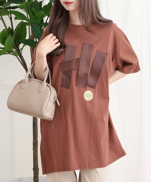 A.N.L(エーエヌエル レーベル)の「A.N.L テープモチーフ半袖Tシャツ(Tシャツ/カットソー・レディース・チャコールグレー/ブラウン/ブラック・38)」の18枚目の写真
