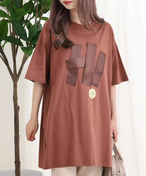 A.N.L(エーエヌエル レーベル)の「A.N.L テープモチーフ半袖Tシャツ(Tシャツ/カットソー・レディース・チャコールグレー/ブラウン/ブラック・38)」の19枚目の写真
