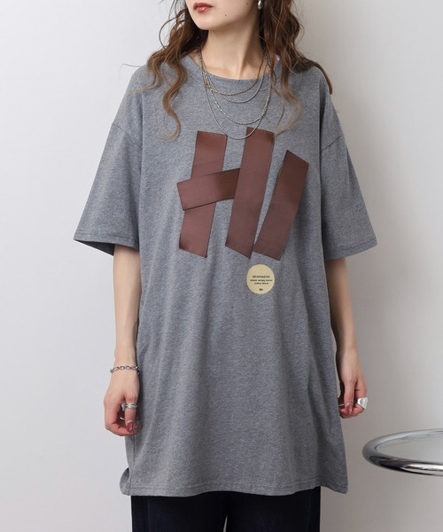 A.N.L(エーエヌエル レーベル)の「A.N.L テープモチーフ半袖Tシャツ(Tシャツ/カットソー・レディース・チャコールグレー/ブラウン/ブラック・38)」の13枚目の写真