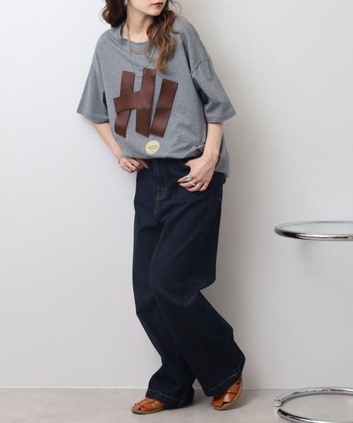 A.N.L(エーエヌエル レーベル)の「A.N.L テープモチーフ半袖Tシャツ(Tシャツ/カットソー・レディース・チャコールグレー/ブラウン/ブラック・38)」の12枚目の写真