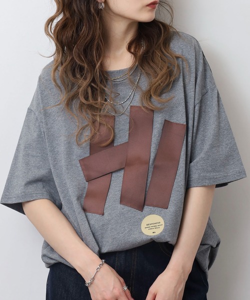A.N.L(エーエヌエル レーベル)の「A.N.L テープモチーフ半袖Tシャツ(Tシャツ/カットソー・レディース・チャコールグレー/ブラウン/ブラック・38)」の10枚目の写真