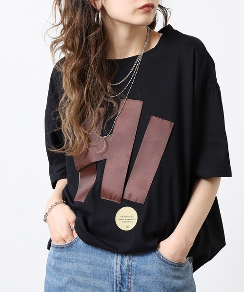 A.N.L(エーエヌエル レーベル)の「A.N.L テープモチーフ半袖Tシャツ(Tシャツ/カットソー・レディース・チャコールグレー/ブラウン/ブラック・38)」の22枚目の写真