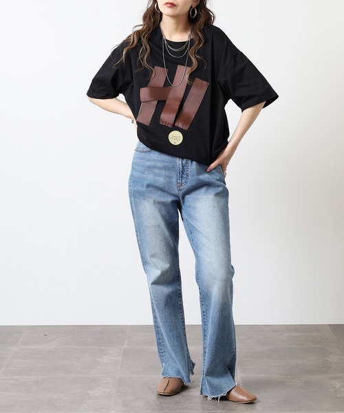 A.N.L(エーエヌエル レーベル)の「A.N.L テープモチーフ半袖Tシャツ(Tシャツ/カットソー・レディース・チャコールグレー/ブラウン/ブラック・38)」の16枚目の写真