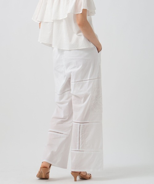 BAYFLOW（ベイフロー）の「[トレンドアイテム]パッチワークレースパンツ（その他パンツ・レディース・ブラック/ホワイト・FREE）」の6枚目の写真