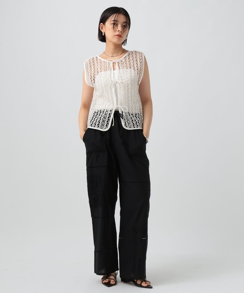 BAYFLOW（ベイフロー）の「[トレンドアイテム]パッチワークレースパンツ（その他パンツ・レディース・ブラック/ホワイト・FREE）」の7枚目の写真