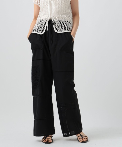 BAYFLOW（ベイフロー）の「[トレンドアイテム]パッチワークレースパンツ（その他パンツ・レディース・ブラック/ホワイト・FREE）」の8枚目の写真