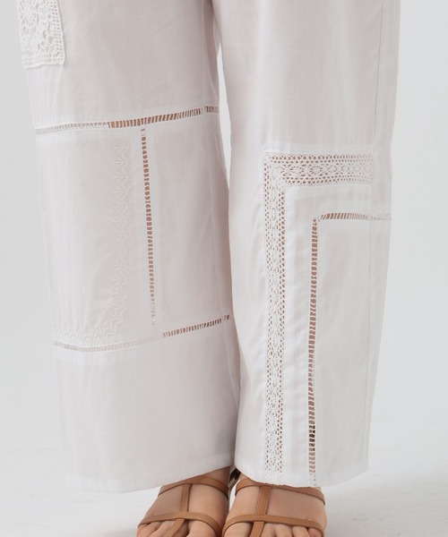 BAYFLOW（ベイフロー）の「[トレンドアイテム]パッチワークレースパンツ（その他パンツ・レディース・ブラック/ホワイト・FREE）」の16枚目の写真