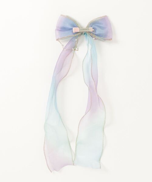 CALIFORNIA OUTFITTERS（カリフォルニア アウトフィッターズ）の「7B26 プリンセス オーロラカラー パールビジューリボンヘアクリップ（バレッタ/ヘアクリップ・キッズ・パープル/イエロー/ピンク/ブルー/ホワイト・ONESIZE）」の6枚目の写真