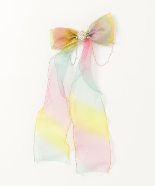 CALIFORNIA OUTFITTERS（カリフォルニア アウトフィッターズ）の「7B26 プリンセス オーロラカラー パールビジューリボンヘアクリップ（バレッタ/ヘアクリップ・キッズ・パープル/イエロー/ピンク/ブルー/ホワイト・ONESIZE）」の11枚目の写真