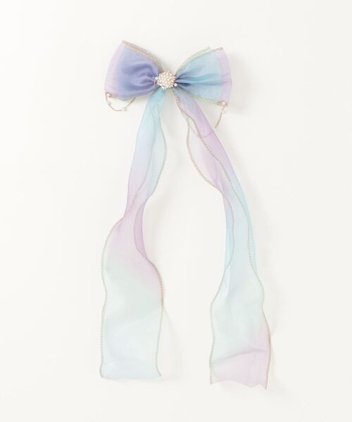 CALIFORNIA OUTFITTERS（カリフォルニア アウトフィッターズ）の「7B26 プリンセス オーロラカラー パールビジューリボンヘアクリップ（バレッタ/ヘアクリップ・キッズ・パープル/イエロー/ピンク/ブルー/ホワイト・ONESIZE）」の9枚目の写真