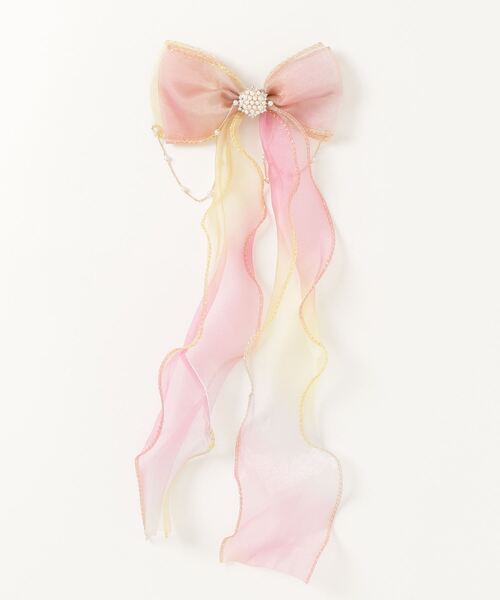CALIFORNIA OUTFITTERS（カリフォルニア アウトフィッターズ）の「7B26 プリンセス オーロラカラー パールビジューリボンヘアクリップ（バレッタ/ヘアクリップ・キッズ・パープル/イエロー/ピンク/ブルー/ホワイト・ONESIZE）」の12枚目の写真