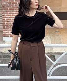 fredy emue | ベロア半袖Tシャツ(Tシャツ/カットソー)