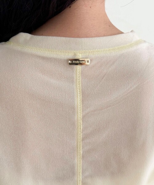 fredy emue（フレディエミュ）の「ベロア半袖Tシャツ（Tシャツ/カットソー・レディース・ブラック/ピンク/ブラウン/クリーム・38）」の18枚目の写真