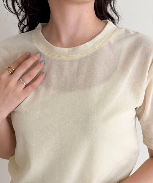 fredy emue（フレディエミュ）の「ベロア半袖Tシャツ（Tシャツ/カットソー・レディース・ブラック/ピンク/ブラウン/クリーム・38）」の19枚目の写真