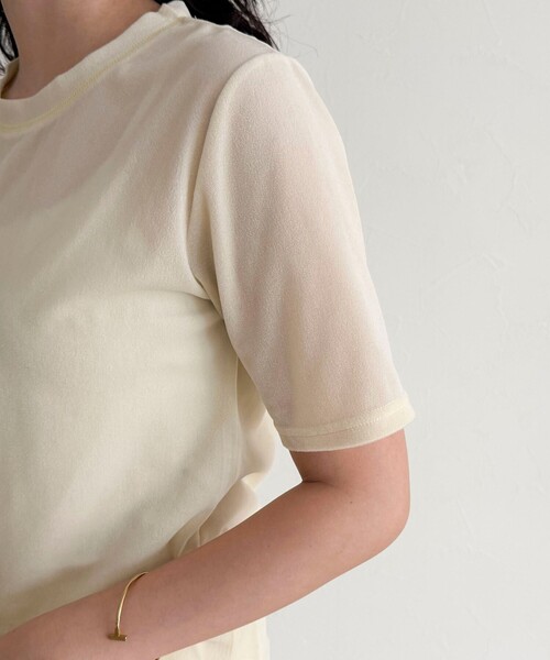 fredy emue（フレディエミュ）の「ベロア半袖Tシャツ（Tシャツ/カットソー・レディース・ブラック/ピンク/ブラウン/クリーム・38）」の20枚目の写真