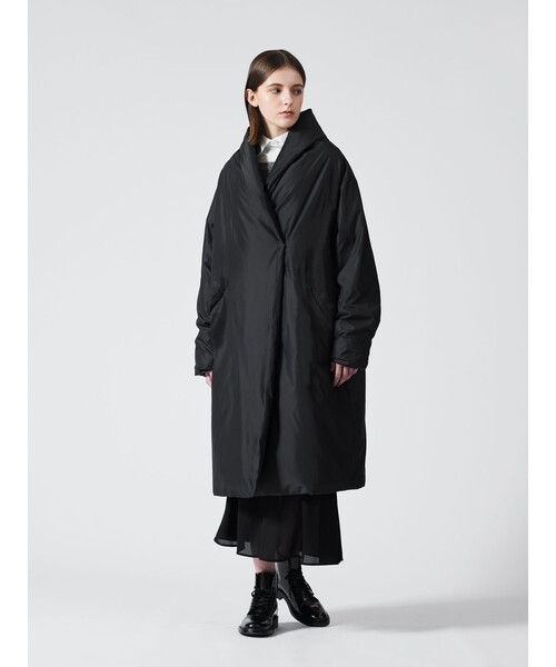 mizuiroind(ミズイロインド)の「mizuiro ind ドレープライトダウンコート(ダウンジャケット/コート・レディース・ブラック系その他2/チャコールグレー・FREE)」の2枚目の写真