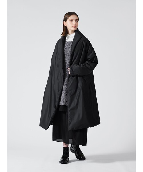 mizuiroind(ミズイロインド)の「mizuiro ind ドレープライトダウンコート(ダウンジャケット/コート・レディース・ブラック系その他2/チャコールグレー・FREE)」の10枚目の写真