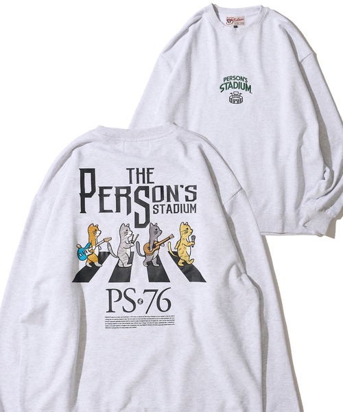 PERSON'S（パーソンズ）の「【PERSON’S STADIUM / パーソンズスタジアム】バンドネコ刺繍 クルーネックスウェットプルオーバー（スウェット・レディース・チャコールグレー/オートミール/ネイビー・MEDIUM/LARGE/X-LARGE）」の3枚目の写真