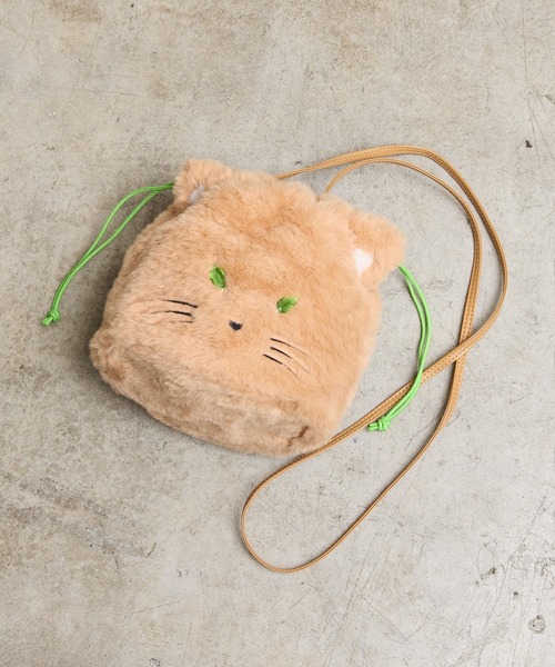 COMMON WARE(コモンウェアー)の「EM : 猫 秋冬 ファー|ハルキャット巾着ショルダー(ショルダーバッグ・レディース・アイボリー/ブラック/グレー/キャメル・FREE)」の18枚目の写真