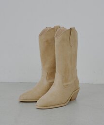 新品同様☆Koosベージュブーツ くすみカラー ベージュ 無地 シンプル ジャガード生地 ブーツ