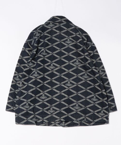 ｵｰｶﾞﾆｯｸﾃﾞﾆﾑDiamond Orb Printﾊﾙｽ衿ﾗｳﾝﾄﾞﾍﾑｼﾞｬｹｯﾄ（デニムジャケット