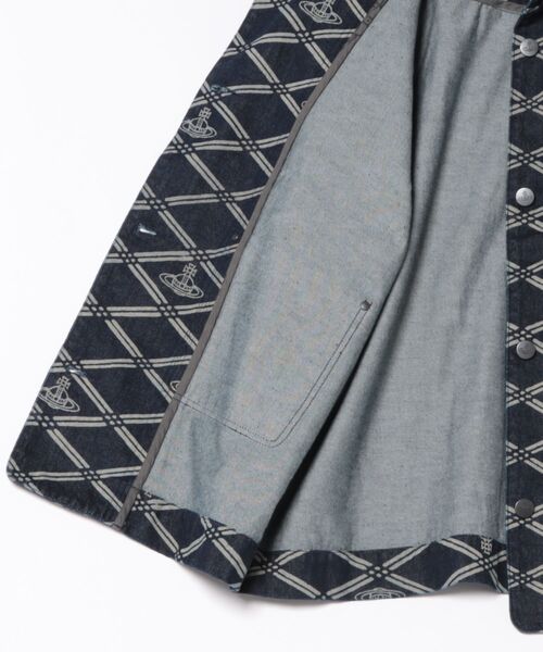 ｵｰｶﾞﾆｯｸﾃﾞﾆﾑDiamond Orb Printﾊﾙｽ衿ﾗｳﾝﾄﾞﾍﾑｼﾞｬｹｯﾄ（デニムジャケット