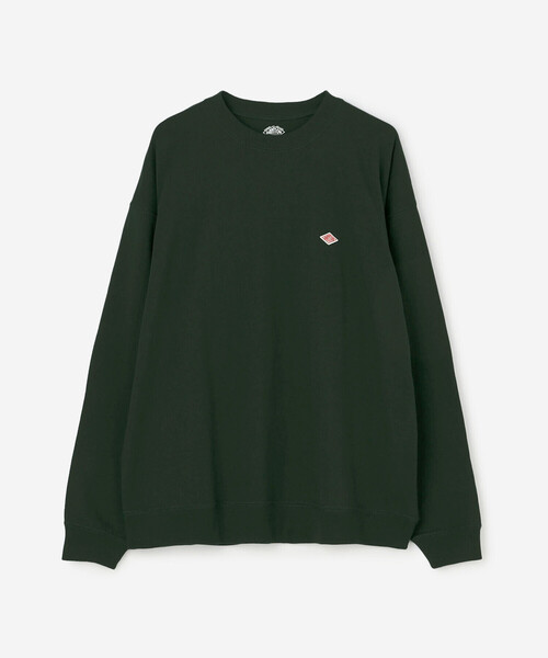 DANTON（ダントン）の「DANTON | クルーネック 長袖スウェットTシャツ MEN（Tシャツ/カットソー・メンズ・ダークグリーン/ダークグレー/ホワイト系その他5/ブラック・L/XL/M）」の4枚目の写真