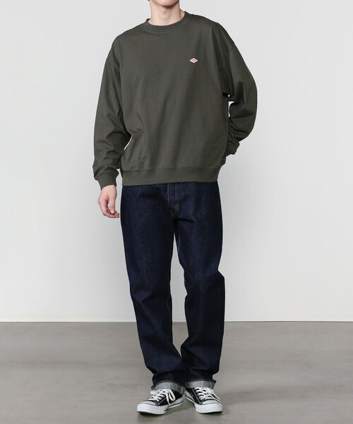 DANTON（ダントン）の「DANTON | クルーネック 長袖スウェットTシャツ MEN（Tシャツ/カットソー・メンズ・ダークグリーン/ダークグレー/ホワイト系その他5/ブラック・L/XL/M）」の14枚目の写真