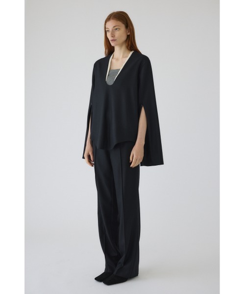 RIM.ARK（リムアーク）の「Wool saxony U curve tops ウールサキソニーユーカーブトップス（シャツ/ブラウス・レディース・ブラック/グレー・FREE）」の4枚目の写真