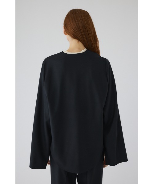 RIM.ARK（リムアーク）の「Wool saxony U curve tops ウールサキソニーユーカーブトップス（シャツ/ブラウス・レディース・ブラック/グレー・FREE）」の6枚目の写真