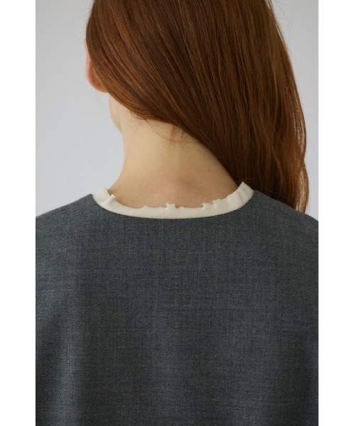 RIM.ARK（リムアーク）の「Wool saxony U curve tops ウールサキソニーユーカーブトップス（シャツ/ブラウス・レディース・ブラック/グレー・FREE）」の19枚目の写真