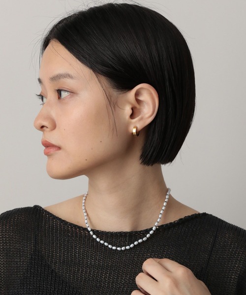 A part by(アパートバイ)の「tiny pealネックレス(ネックレス・レディース・ライトブルー/シルバー・FREE)」の3枚目の写真