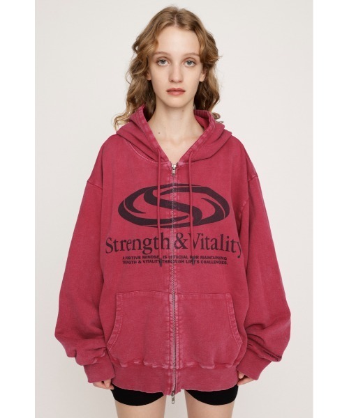 SLY（スライ）の「PRINT OVER HOODIE プリント オーバー フーディ パーカー 秋服（パーカー・レディース・レッド系その他/ブラック/ホワイト系その他2/ライトブラック・FREE）」の8枚目の写真