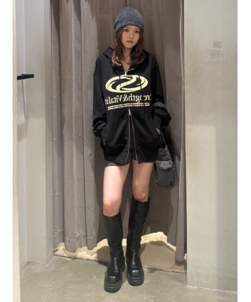 PRINT OVER HOODIE プリント オーバー フーディ パーカー 秋服