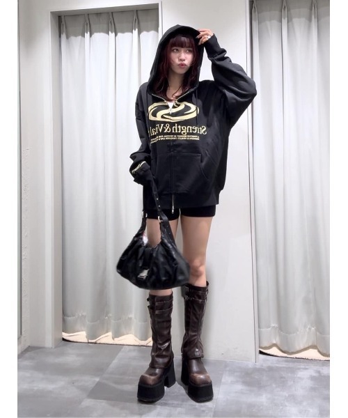 PRINT OVER HOODIE プリント オーバー フーディ パーカー 秋服