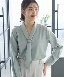 Honeys（ハニーズ）の「【WEB限定／褒められ】パールリング付きボウタイブラウス（シャツ/ブラウス）」