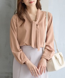 Honeys | 【WEB限定／褒められ】パールリング付きボウタイブラウス(シャツ/ブラウス)