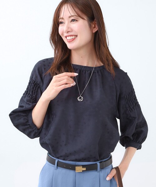 リフレクト（Reflect）/【一枚で着映える◎】レオパード風ジャカードブラウス セール】【一枚で着映える◎】レオパード風ジャカードブラウス（シャツ