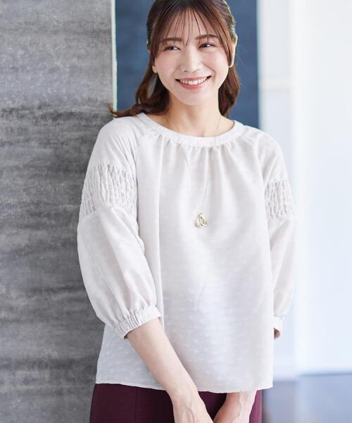 セール】【一枚で着映える◎】レオパード風ジャカードブラウス（シャツ