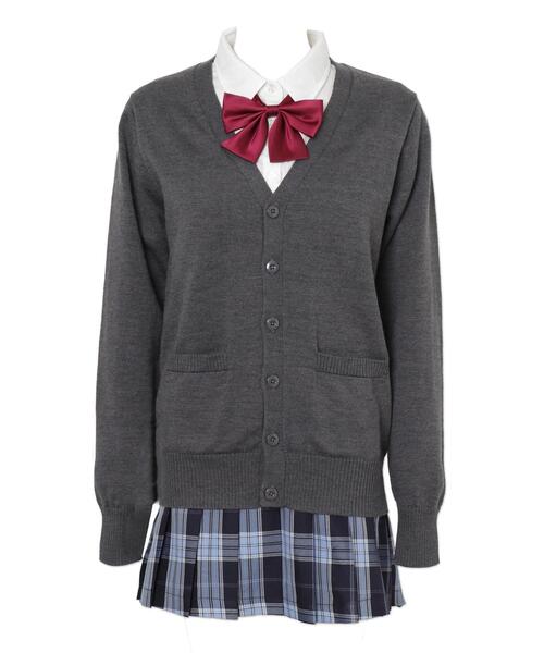 WEGO（ウィゴー）の「WEGO/ベーシックニットカーディガン（カーディガン/ボレロ・レディース・杢グレー/ブラック/ネイビー/ダークグレー/ライトピンク/ベージュ/オフホワイト/ワイン/ブラウン・LARGE/X-LARGE/MEDIUM）」の12枚目の写真